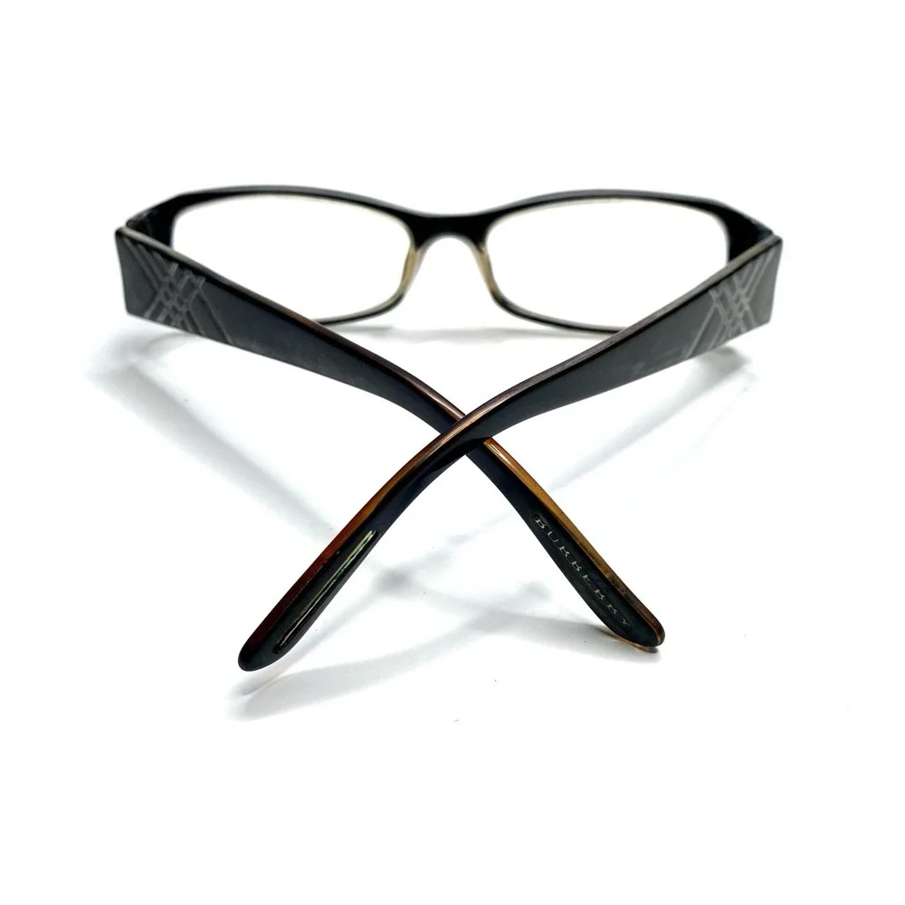 Burberry Black Clear Rectangular Glasses Wide Temple Italy 50 15 130